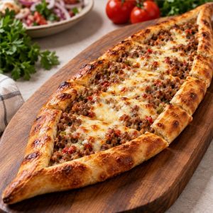 Kıymalı Kaşarlı Pide